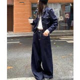 ショートデニムジャケット + ハイウエストワイドレッグデニムパンツ | Bifrost | 詳細画像1