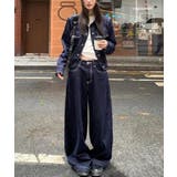 ショートデニムジャケット + ハイウエストワイドレッグデニムパンツ | Bifrost | 詳細画像10