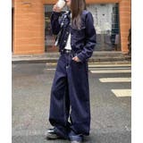 ショートデニムジャケット + ハイウエストワイドレッグデニムパンツ | Bifrost | 詳細画像11