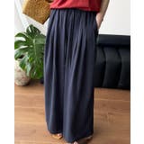 ネイビー | カジュアルウエスト締め付けワイドパンツ | Bifrost