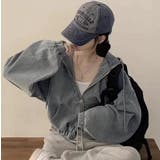 パーカー付きデニムジャケット、ダブルジッパー、ボリュームある袖、ラッパーデザイン… | Bifrost | 詳細画像4 