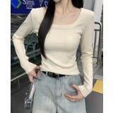 ベージュ | スクエアネック フィットトップス | Bifrost