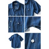 DANIEL DODD 両ポケット付ライトオンスデニム半袖ワークシャツ | 大きいサイズの店ビッグエムワン  | 詳細画像3