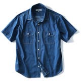 DANIEL DODD 両ポケット付ライトオンスデニム半袖ワークシャツ | 大きいサイズの店ビッグエムワン  | 詳細画像4