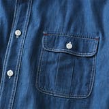 DANIEL DODD 両ポケット付ライトオンスデニム半袖ワークシャツ | 大きいサイズの店ビッグエムワン  | 詳細画像7