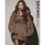 ブラウン | ロゴ入りボアフードパーカー【藤木そら着用】mavily | BLACK QUEEN 