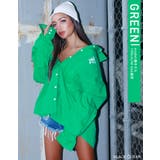 グリーン | 刺繍カラーシャツ【藤木そら着用】mavily | BLACK QUEEN