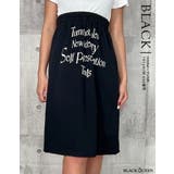 ブラック | 英字プリントロングスカート | BLACK QUEEN