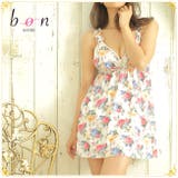 【REVEC】ヨーロピアンプティローズプリント ミニスリップ&Tバックセット ベ… | 神戸発ランジェリーショップ bon-KOBE | 詳細画像1