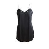 ブラック | かわいい花柄のストレッチレースシリーズ スリップ | 神戸発ランジェリーショップ bon-KOBE 