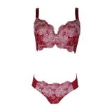 ローズ | 大きいサイズのブリリアントローズレースブラショーツセット | 神戸発ランジェリーショップ bon-KOBE 