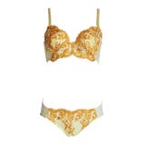 イエロー | ブリリアントケミカルモチーフレースブラショーツセット | 神戸発ランジェリーショップ bon-KOBE 