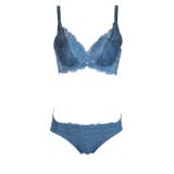 ロイヤルブルー | モノトーンカシュクールブラショーツセット | 神戸発ランジェリーショップ bon-KOBE 