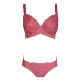 カメリアピンク | 大きいサイズのモノトーンカシュクールブラショーツセット | 神戸発ランジェリーショップ bon-KOBE 