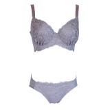 ラベンダー | 大きいサイズのモノトーンカシュクールブラショーツセット | 神戸発ランジェリーショップ bon-KOBE 
