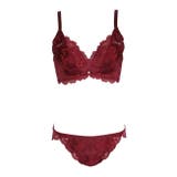 レッド | モノトーンカシュクールブラショーツセット | 神戸発ランジェリーショップ bon-KOBE 