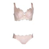 ピンク | 大きいサイズのチュールヴェール＆プチフラワー レースブラショーツセット | 神戸発ランジェリーショップ bon-KOBE 