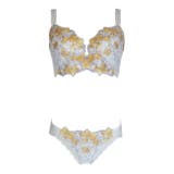 オフホワイト | 大きいサイズのカシュクールブラショーツセット | 神戸発ランジェリーショップ bon-KOBE 