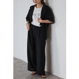 BLACK | [SET]サマーツイードハーフスリーブジャケット×タックワイドパンツ 11 00… | BONJOUR SAGAN