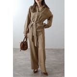 BEIGE | [SET]ライトツイードベルト付シャツ×タックワイドパンツ | BONJOUR SAGAN