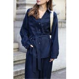 [SET]ライトツイードベルト付シャツ×タックワイドパンツ | BONJOUR SAGAN | 詳細画像15 