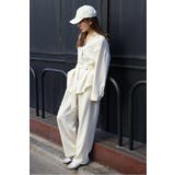 IVORY | [SET]ライトツイードベルト付シャツ×タックワイドパンツ | BONJOUR SAGAN