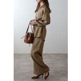 [SET]ライトツイードベルト付シャツ×タックワイドパンツ | BONJOUR SAGAN | 詳細画像1 