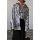 BLACK | コットンストライプポケットシャツ 77-002474 | BONJOUR SAGAN