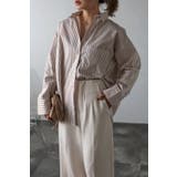 BEIGE | コットンストライプポケットシャツ 77-002474 | BONJOUR SAGAN