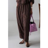 BROWN | ウエストゴムナイロンボリュームパンツ 77-002837 | BONJOUR SAGAN