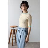 配色デザイン五分袖リブニット 77-003345 | BONJOUR SAGAN | 詳細画像2 