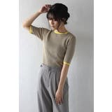 配色デザイン五分袖リブニット 77-003345 | BONJOUR SAGAN | 詳細画像6 