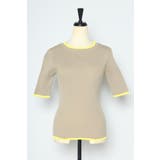 配色デザイン五分袖リブニット 77-003345 | BONJOUR SAGAN | 詳細画像18 