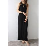 BLACK | サマーニットアメスリリブワンピース 77-003662 | BONJOUR SAGAN