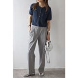 スクエアポケットブークレニット半袖カーディガン 77-003712 | BONJOUR SAGAN | 詳細画像1 