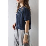 スクエアポケットブークレニット半袖カーディガン 77-003712 | BONJOUR SAGAN | 詳細画像2 