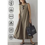 KHAKI-BROWN | 【接触冷感＋UVカット+撥水加工】裾バルーン撥水ノースリワンピ | BONJOUR SAGAN