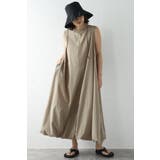 【接触冷感＋UVカット+撥水加工】裾バルーン撥水ノースリワンピ | BONJOUR SAGAN | 詳細画像1 