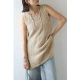 LIGHT-BEIGE | リボンヤーンニットベスト 77-003789 | BONJOUR SAGAN