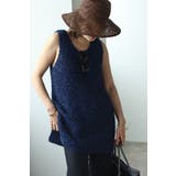 NAVY | リボンヤーンニットベスト 77-003789 | BONJOUR SAGAN