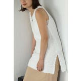 WHITE | リボンヤーンニットベスト 77-003789 | BONJOUR SAGAN