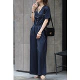 NAVY | ウエスト切替Vネックオールインワン 77-003799 | BONJOUR SAGAN
