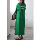 GREEN | バックナンバープリントTシャツワンピース 77-003816 | BONJOUR SAGAN