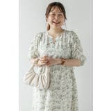 ウエストドロストリボン花柄ワンピース 77-003821 | BONJOUR SAGAN | 詳細画像24 