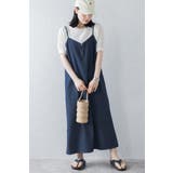 INDIGO-BLUE | フロントジップデニムキャミワンピース 77-003823 | BONJOUR SAGAN