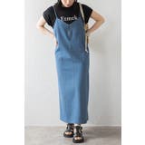 LIGHT-BLUE | フロントジップデニムキャミワンピース 77-003823 | BONJOUR SAGAN