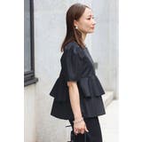 袖タックペプラムブラウス×フロントスリットパンツセットアップ 77 003835 | BONJOUR SAGAN | 詳細画像4 