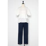 袖タックペプラムブラウス×フロントスリットパンツセットアップ 77 003835 | BONJOUR SAGAN | 詳細画像30 