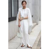 OFF-WHITE | オーガンジードッキングケープブラウス×フロントスリットパンツセットアップ 77 … | BONJOUR SAGAN