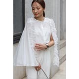 オーガンジードッキングケープブラウス×フロントスリットパンツセットアップ 77 … | BONJOUR SAGAN | 詳細画像6 